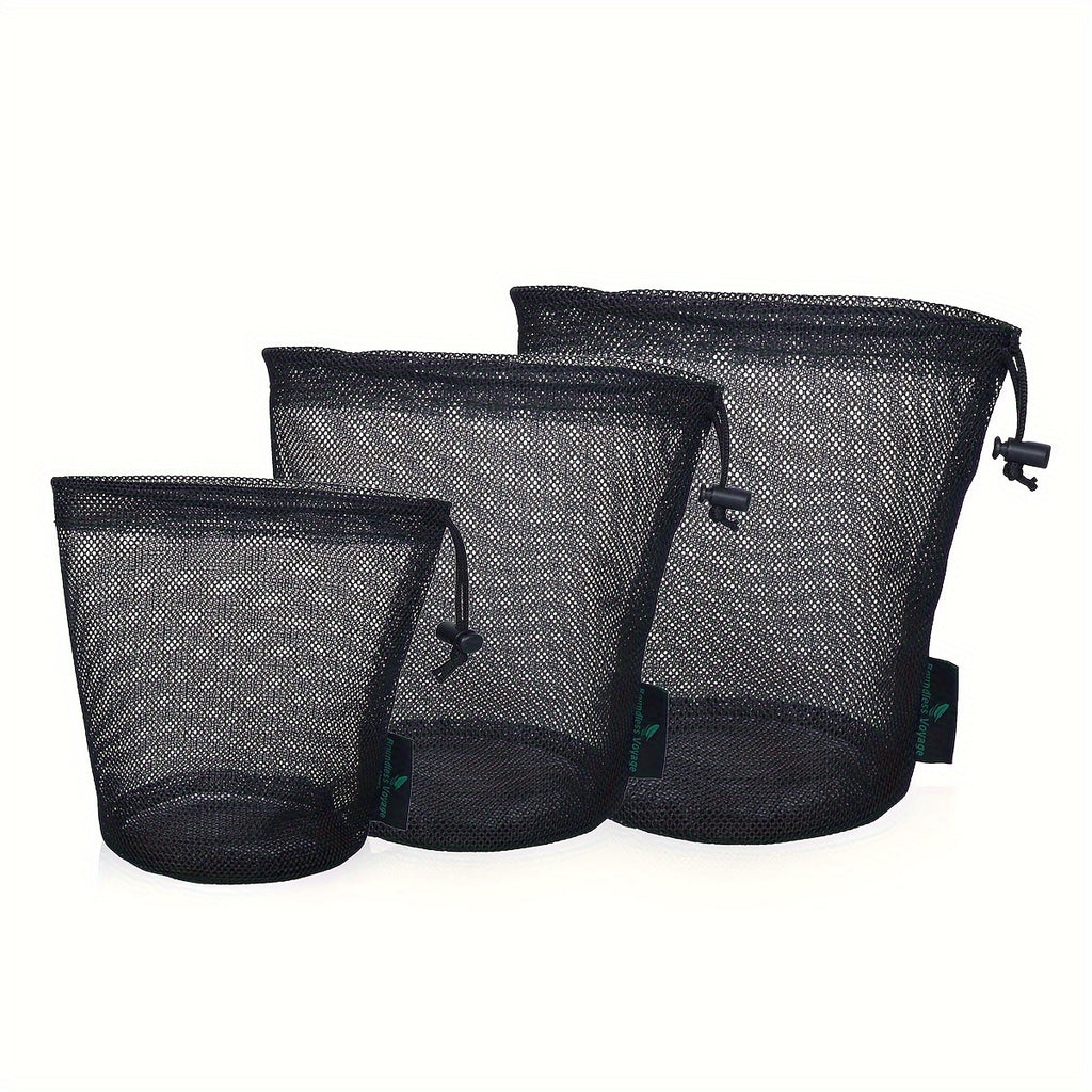 Boundless Voyage Durable Nylon Mesh Drawstring Laundry Bags Storage Ditty Bag Travel Stuff Sack (5pcs/Lot)