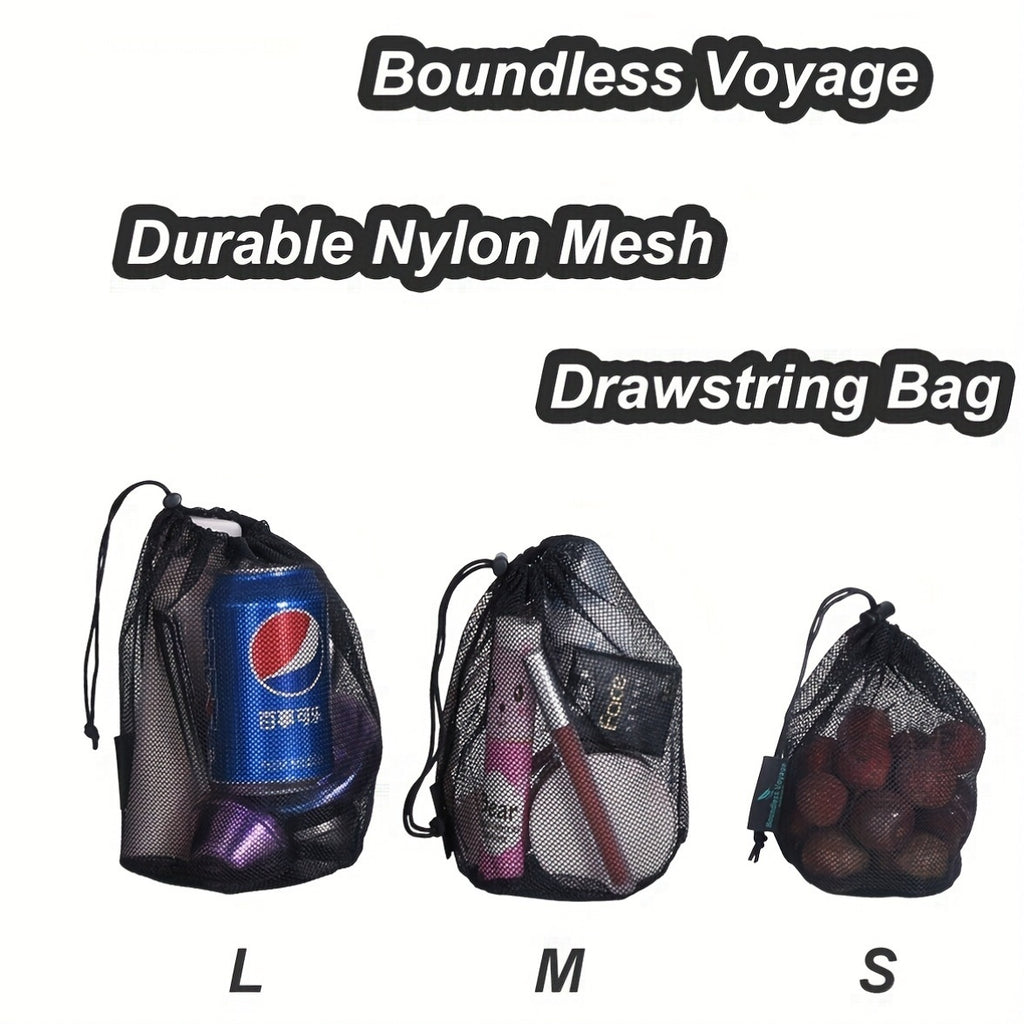 Boundless Voyage Durable Nylon Mesh Drawstring Laundry Bags Storage Ditty Bag Travel Stuff Sack (5pcs/Lot)