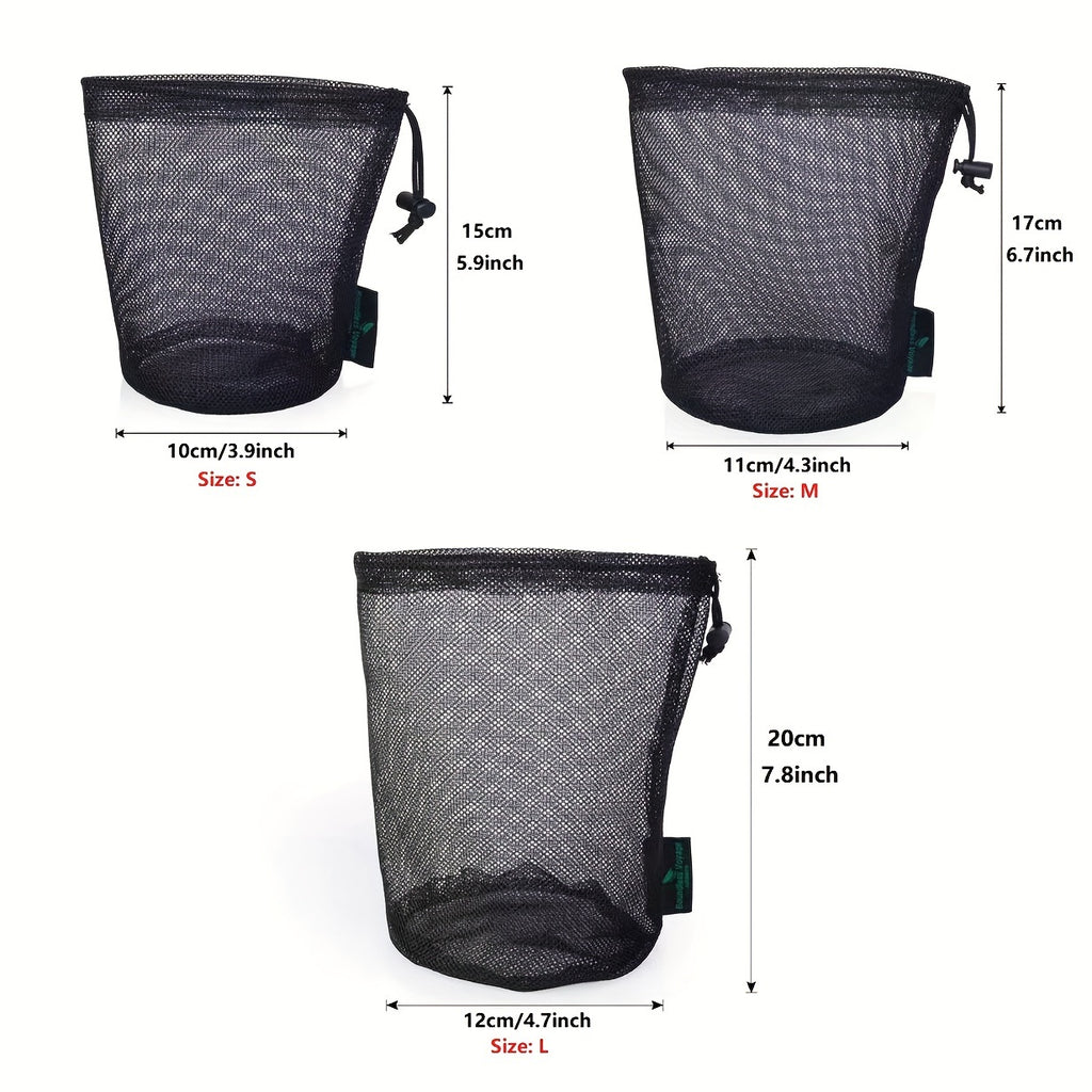 Boundless Voyage Durable Nylon Mesh Drawstring Laundry Bags Storage Ditty Bag Travel Stuff Sack (5pcs/Lot)